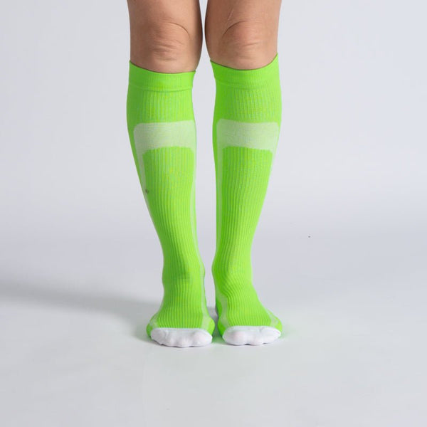Comfort Compression Socks for Work, Travel and All-Day Leg Support - Green White