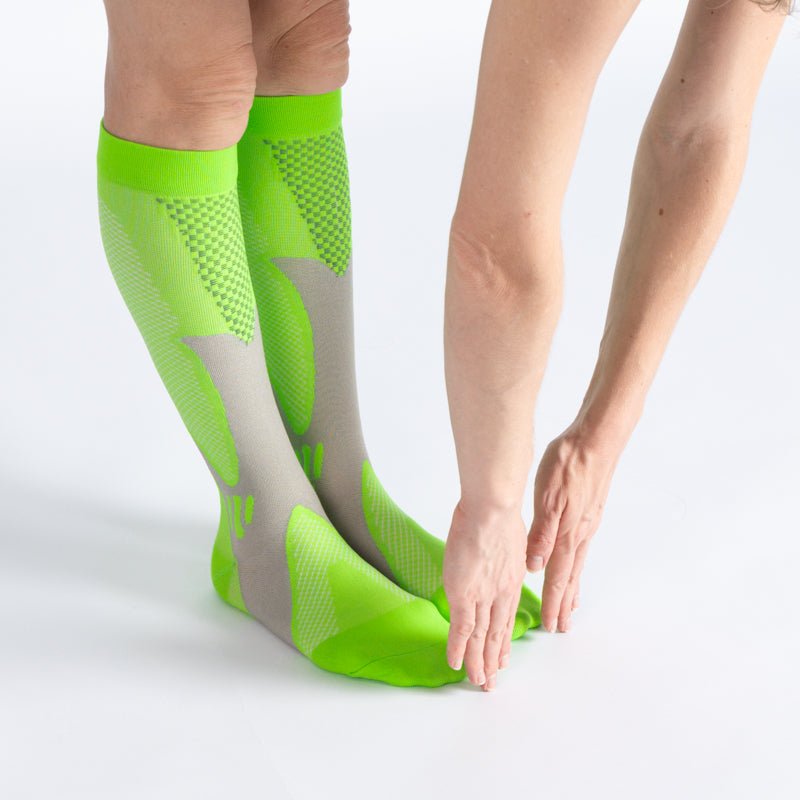 Comfort Compression Socks for Work, Travel and All-Day Leg Support - Lime Green