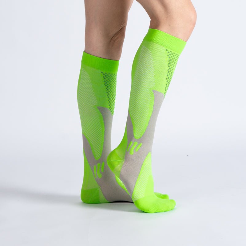 Comfort Compression Socks for Work, Travel and All-Day Leg Support - Lime Green