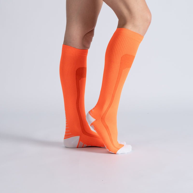 Comfort Compression Socks for Work, Travel and All-Day Leg Support - Orange