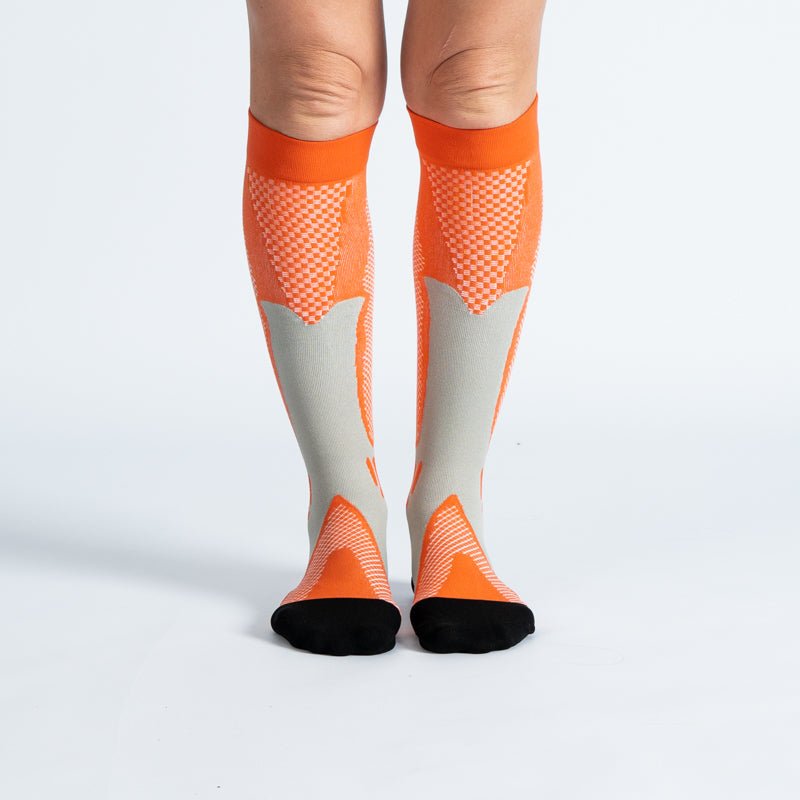 Comfort Compression Socks for Work, Travel and All-Day Leg Support - Orange
