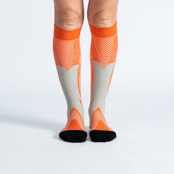 Comfort Compression Socks for Work, Travel and All-Day Leg Support - Orange