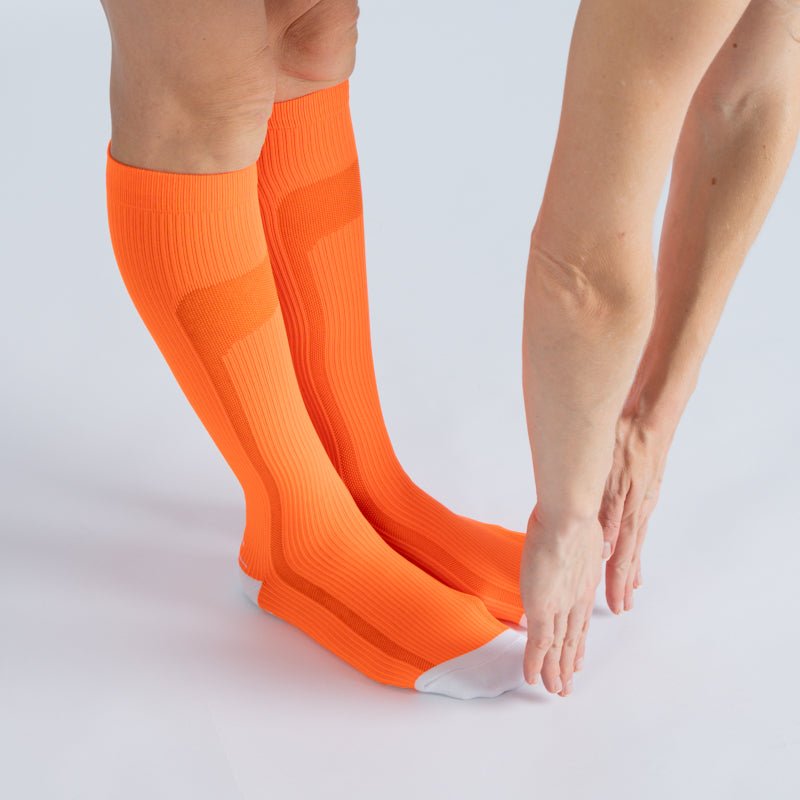 Comfort Compression Socks for Work, Travel and All-Day Leg Support - Orange