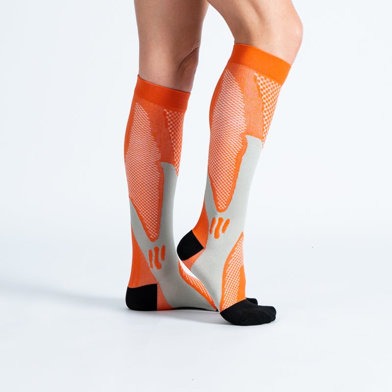 Comfort Compression Socks for Work, Travel and All-Day Leg Support - Orange