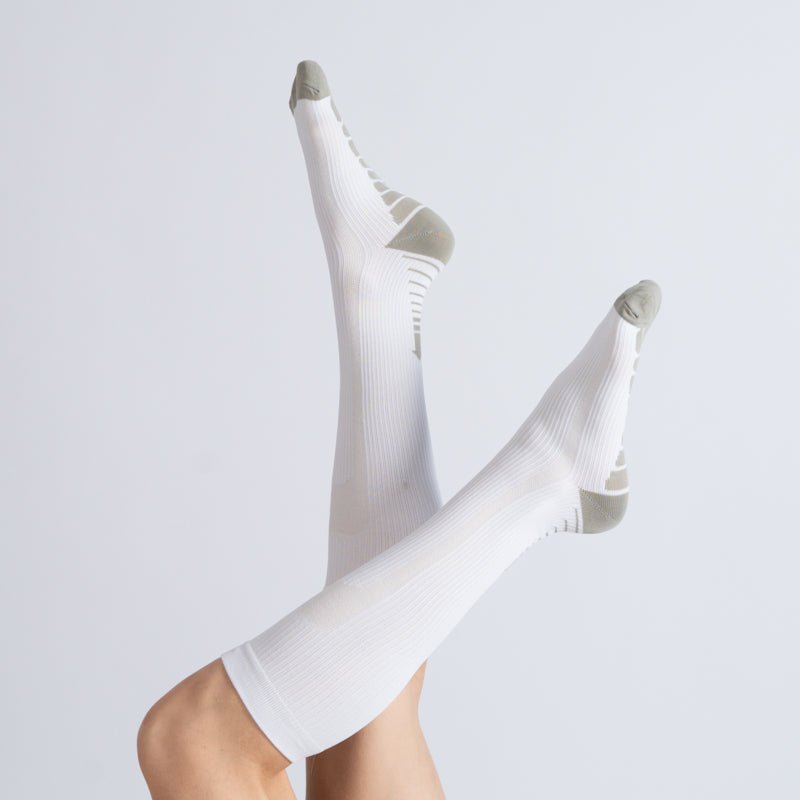 6-Pack White Compression Socks for Work, Travel and All-Day Leg Support