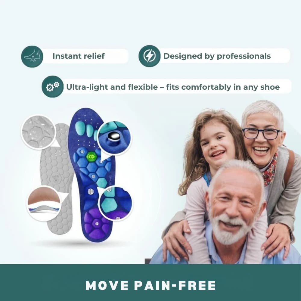 Magnetic Insoles for Everyday Foot Comfort and Cushioned Support