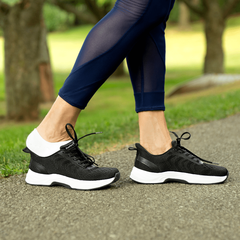 Women's Hands-Free Slip-On Comfort Shoes for Easy Everyday Wear and Walking - Black White