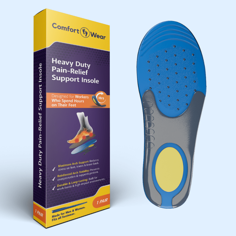 Heavy Duty Support Shoe Insoles for Work Boots and Long Days on Your Feet