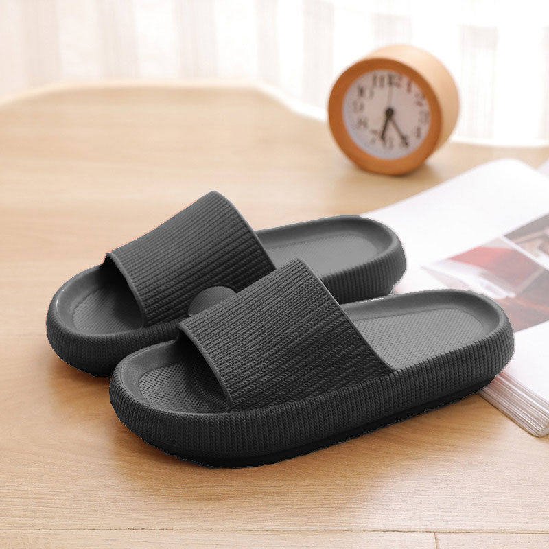 Heel Support Cushion Slides for Home, Shower and Everyday Foot Comfort - Black