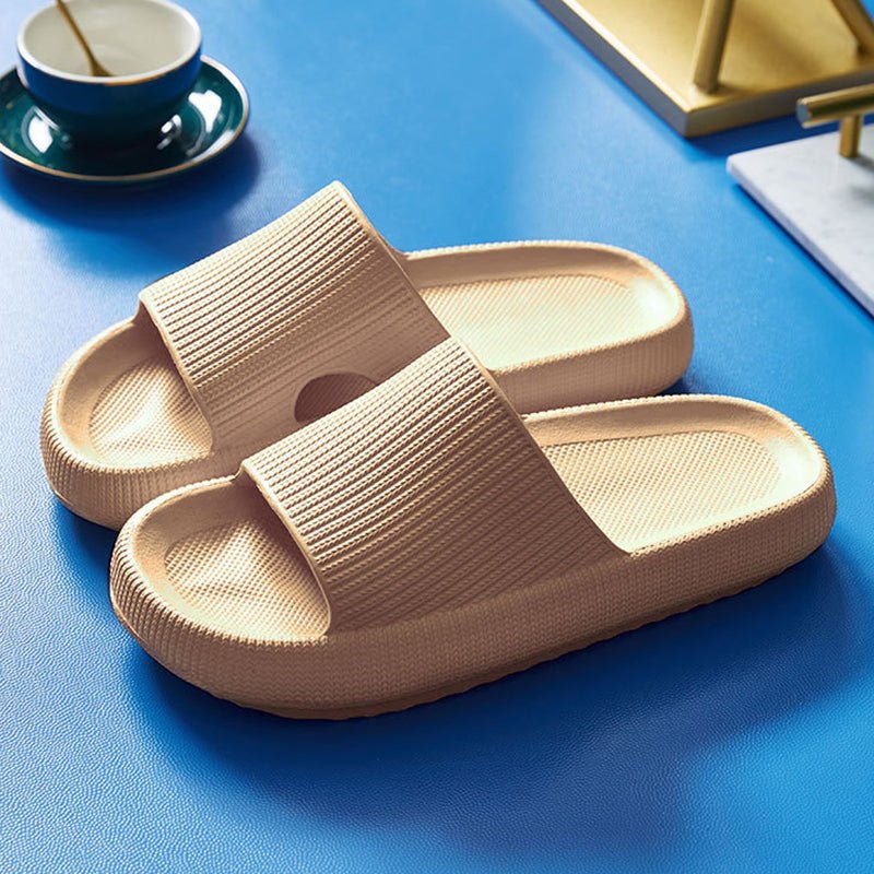 Heel Support Cushion Slides for Home, Shower and Everyday Foot Comfort - Khaki