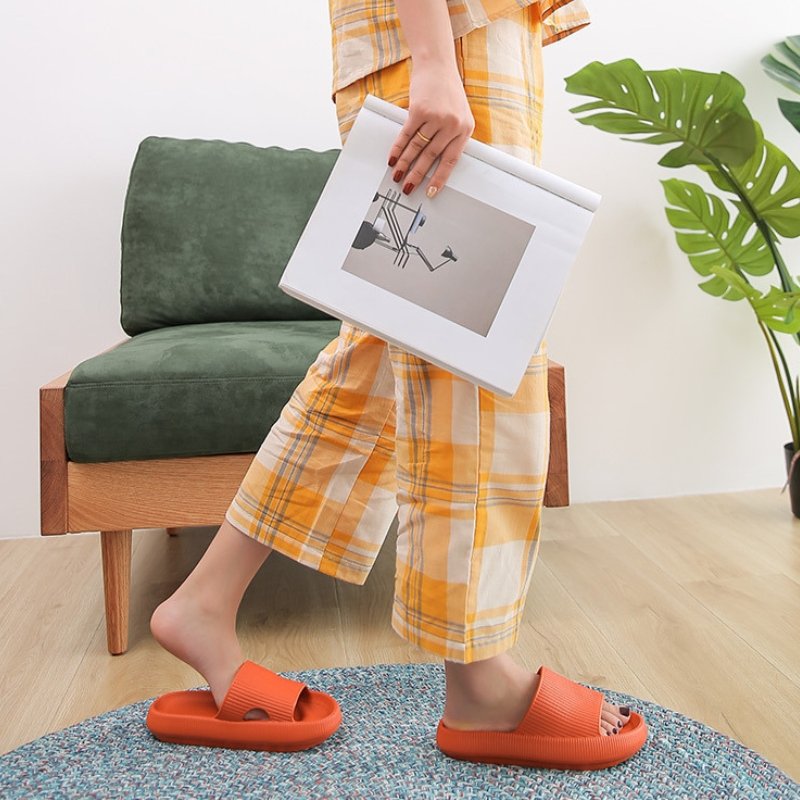 Heel Support Cushion Slides for Home, Shower and Everyday Foot Comfort - Orange