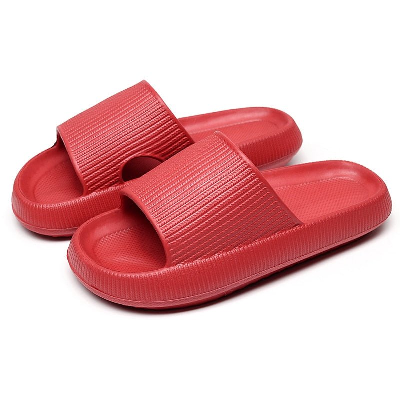 Heel Support Cushion Slides for Home, Shower and Everyday Foot Comfort - Red