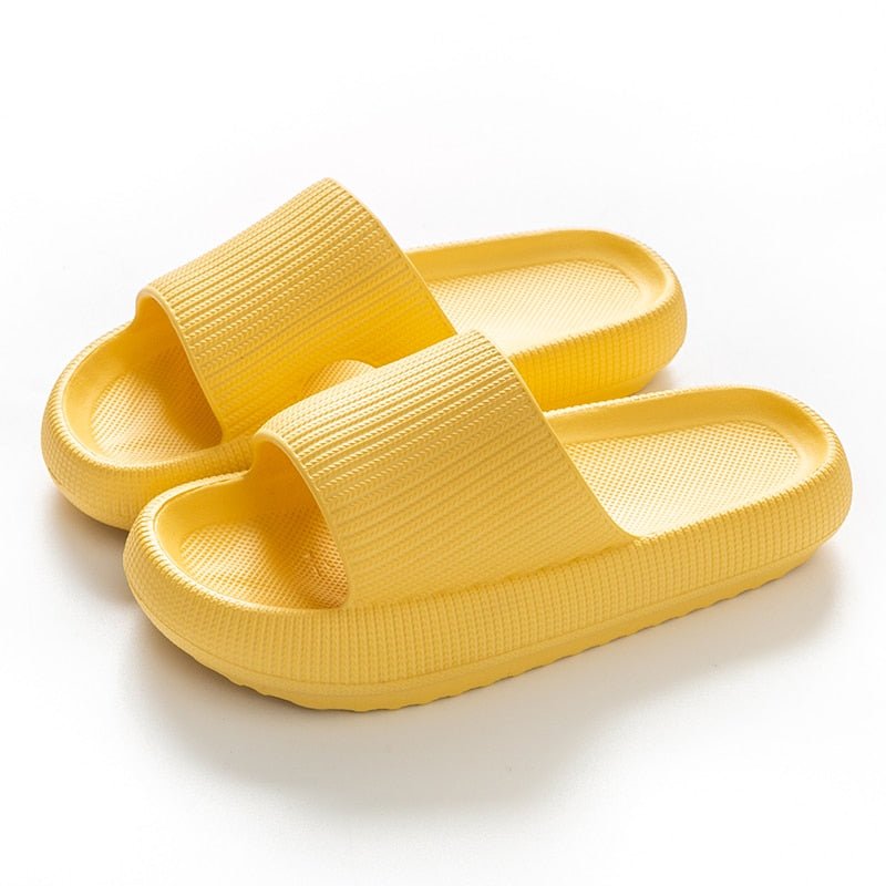 Heel Support Cushion Slides for Home, Shower and Everyday Foot Comfort - Yellow