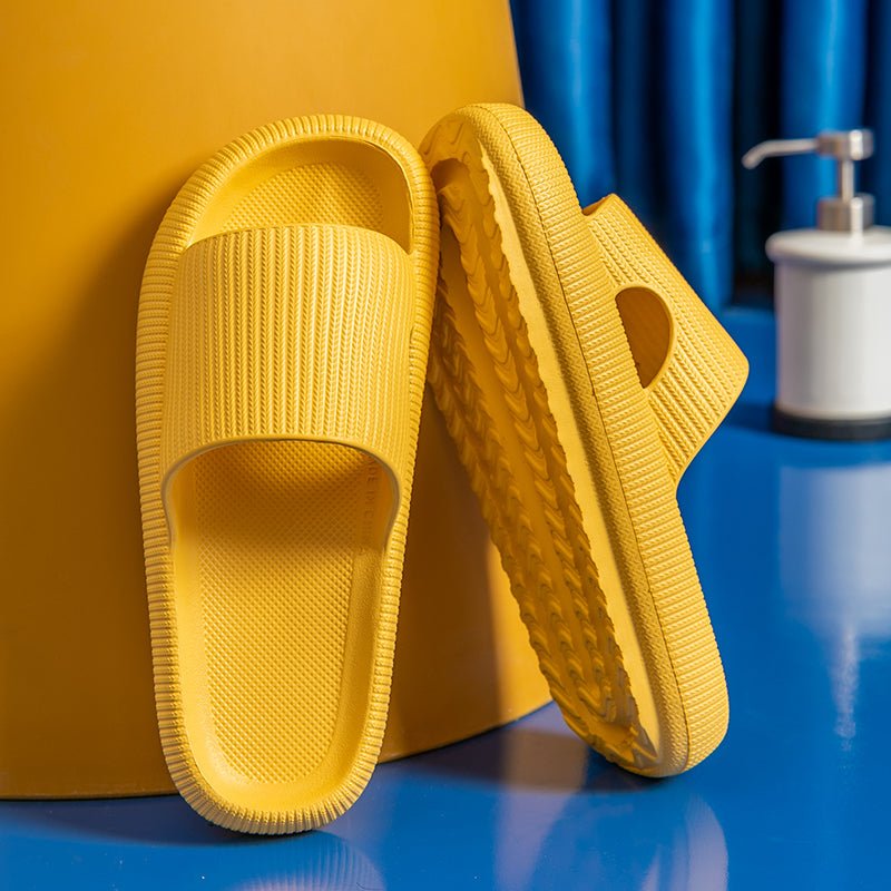 Heel Support Cushion Slides for Home, Shower and Everyday Foot Comfort - Yellow