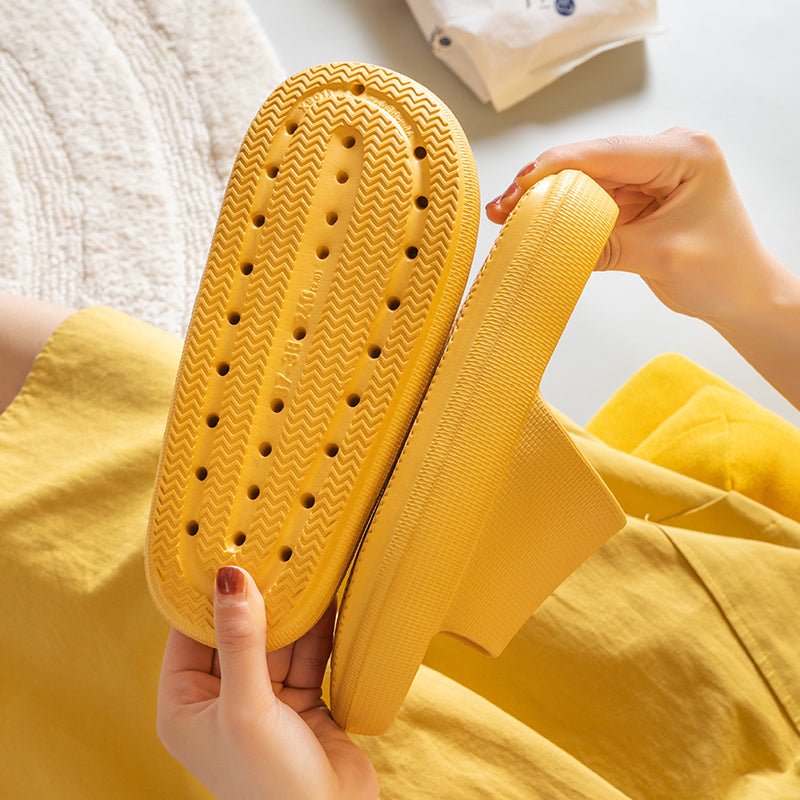 Heel Support Cushion Slides for Home, Shower and Everyday Foot Comfort - Yellow