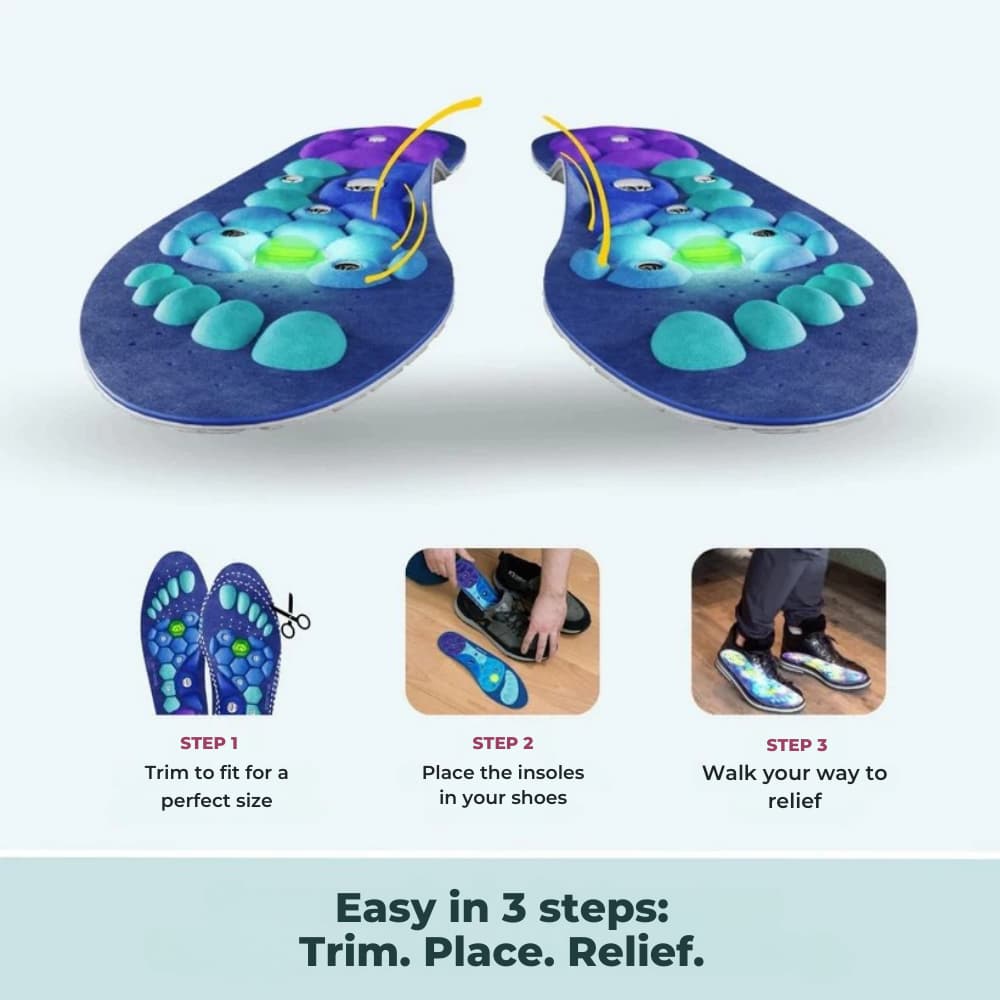 Magnetic Insoles for Everyday Foot Comfort and Cushioned Support