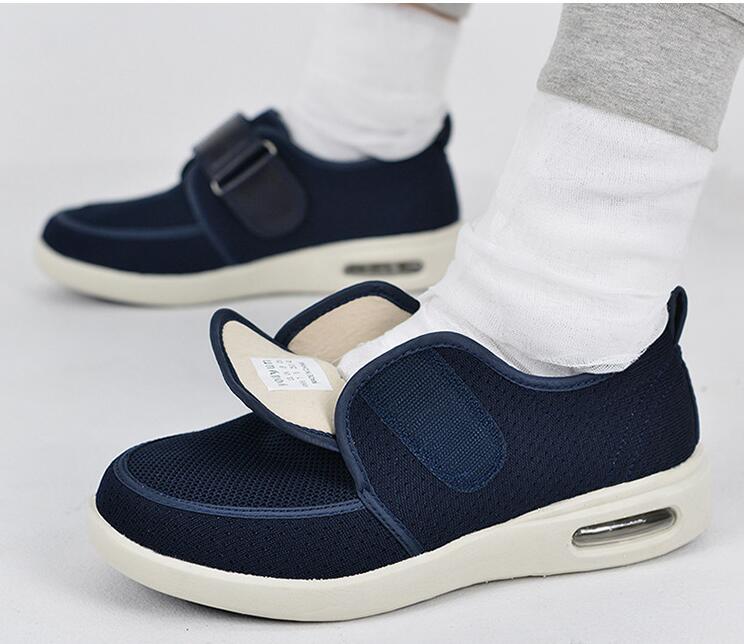 Men's Wide Fit No-Tie Stretch Shoes with Adjustable Closure for Easy Wear