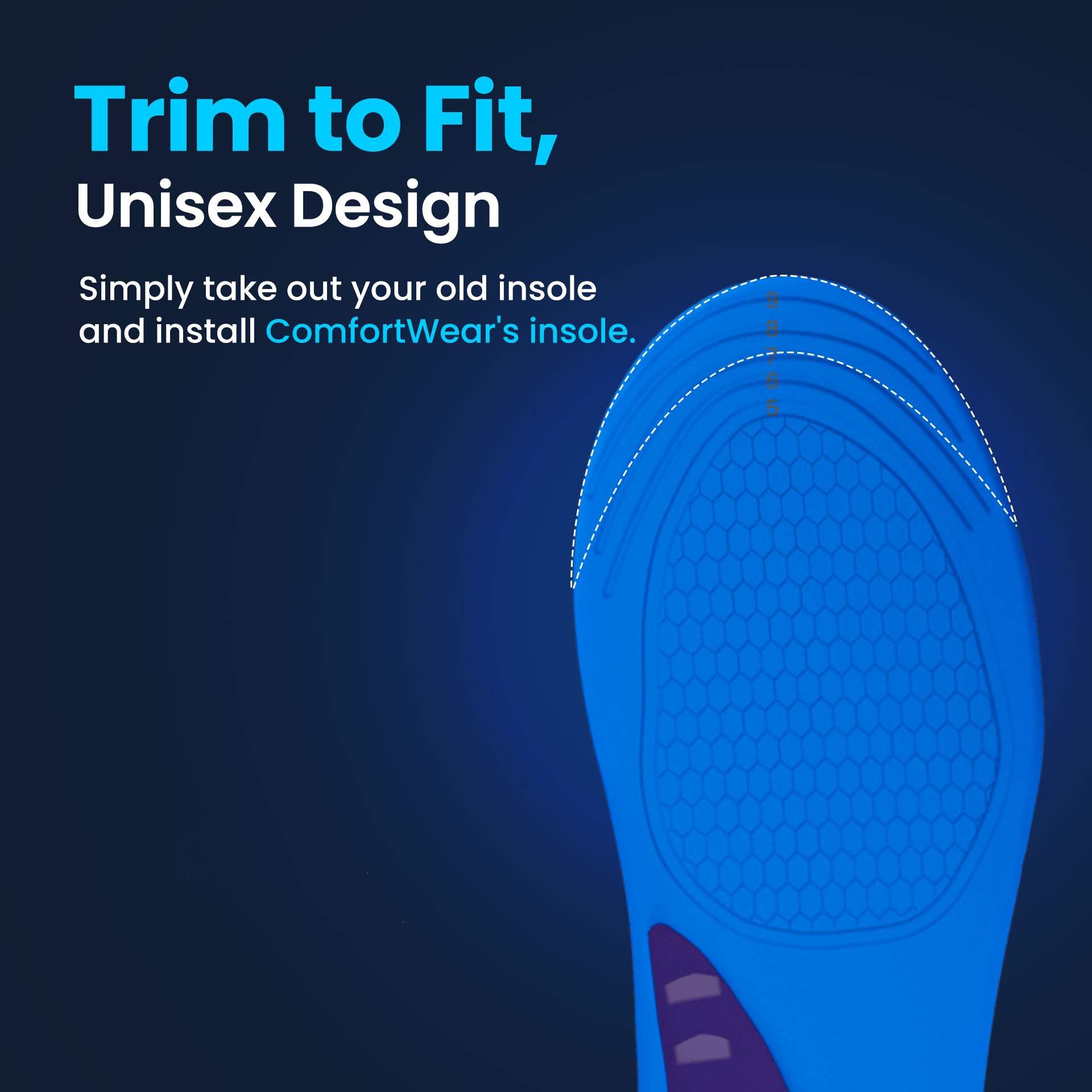 2-Pack Memory Foam Gel Sport Insoles for Running, Walking and Everyday Support
