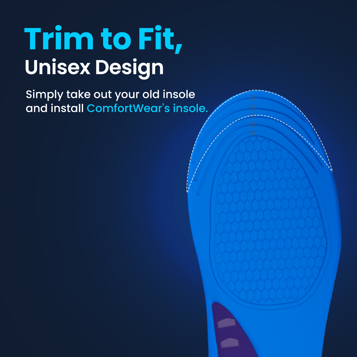 Memory Foam Gel Sport Insoles for Running, Walking and Everyday Support