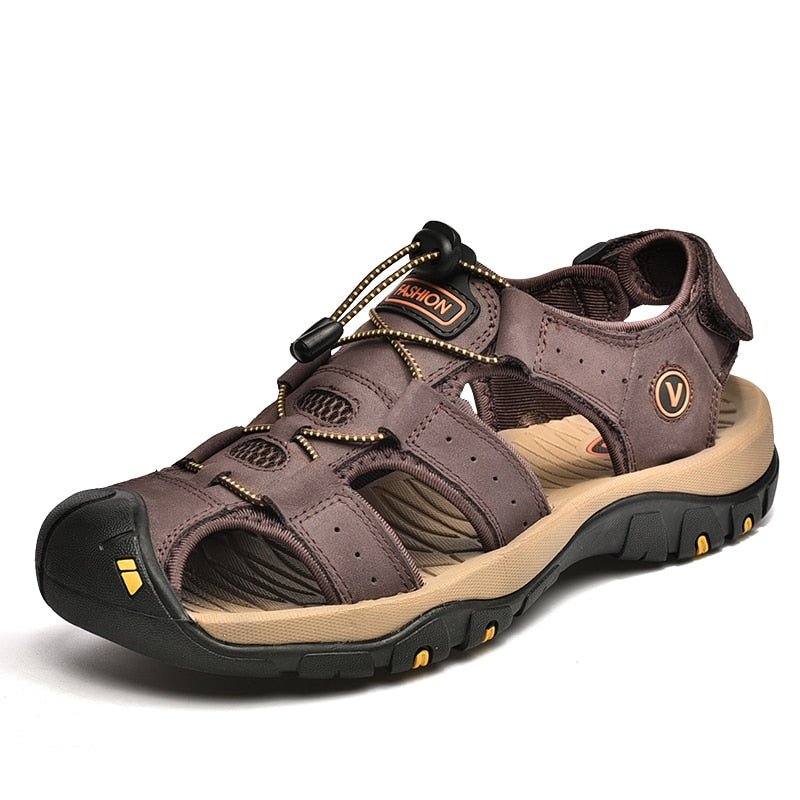 Men's Ortho Heel Strap Sandals for Hiking, Walking and Outdoor Comfort - Coffee