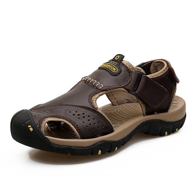 Men's Ortho Heel Strap Sandals for Hiking, Walking and Outdoor Comfort - Dark Brown
