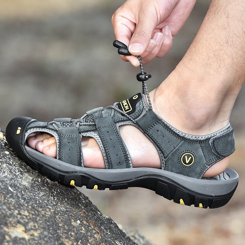 Men's Ortho Heel Strap Sandals for Hiking, Walking and Outdoor Comfort - Gray