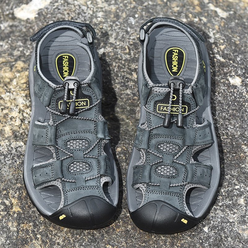 Men's Ortho Heel Strap Sandals for Hiking, Walking and Outdoor Comfort - Gray