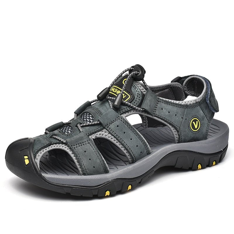 Men's Ortho Heel Strap Sandals for Hiking, Walking and Outdoor Comfort - Gray