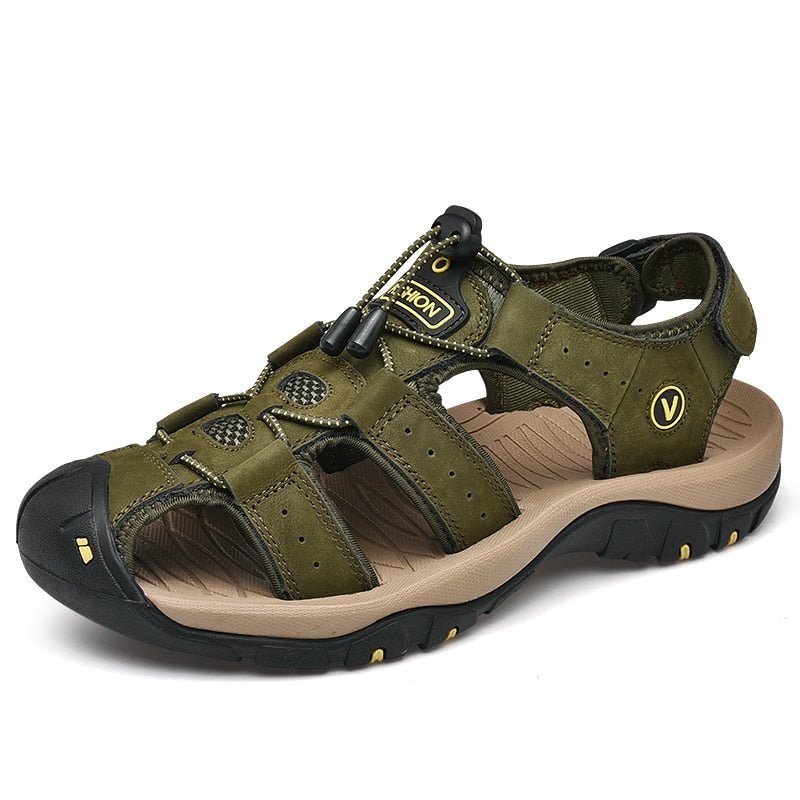 Men's Ortho Heel Strap Sandals for Hiking, Walking and Outdoor Comfort - Green
