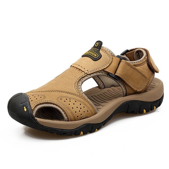 Men's Ortho Heel Strap Sandals for Hiking, Walking and Outdoor Comfort - Khaki