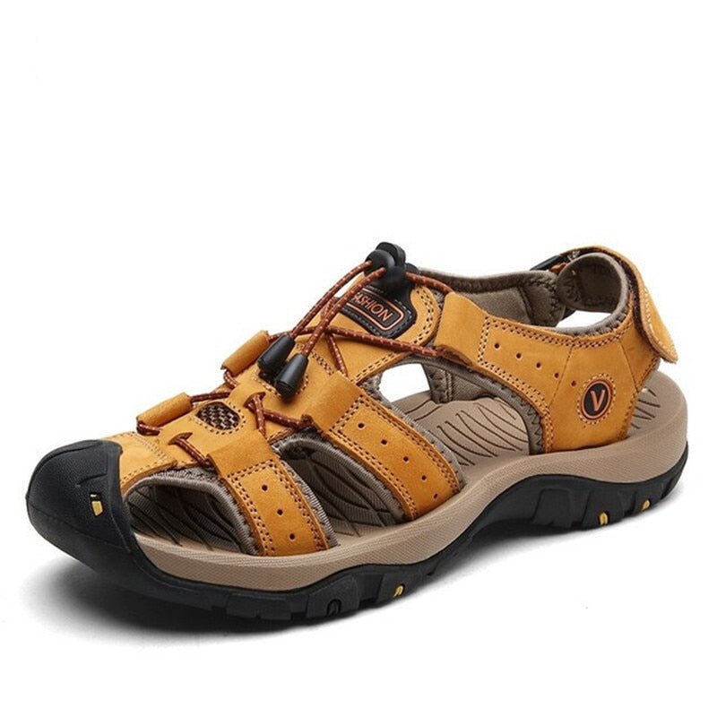 Men's Ortho Heel Strap Sandals for Hiking, Walking and Outdoor Comfort - Yellow