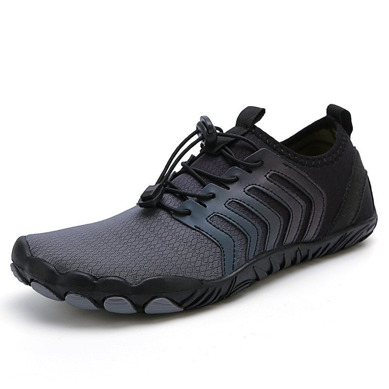 Trail V-Runner Pro Barefoot Shoes for Men and Women - Non-Slip Minimalist Trail Runners - Midnight Black