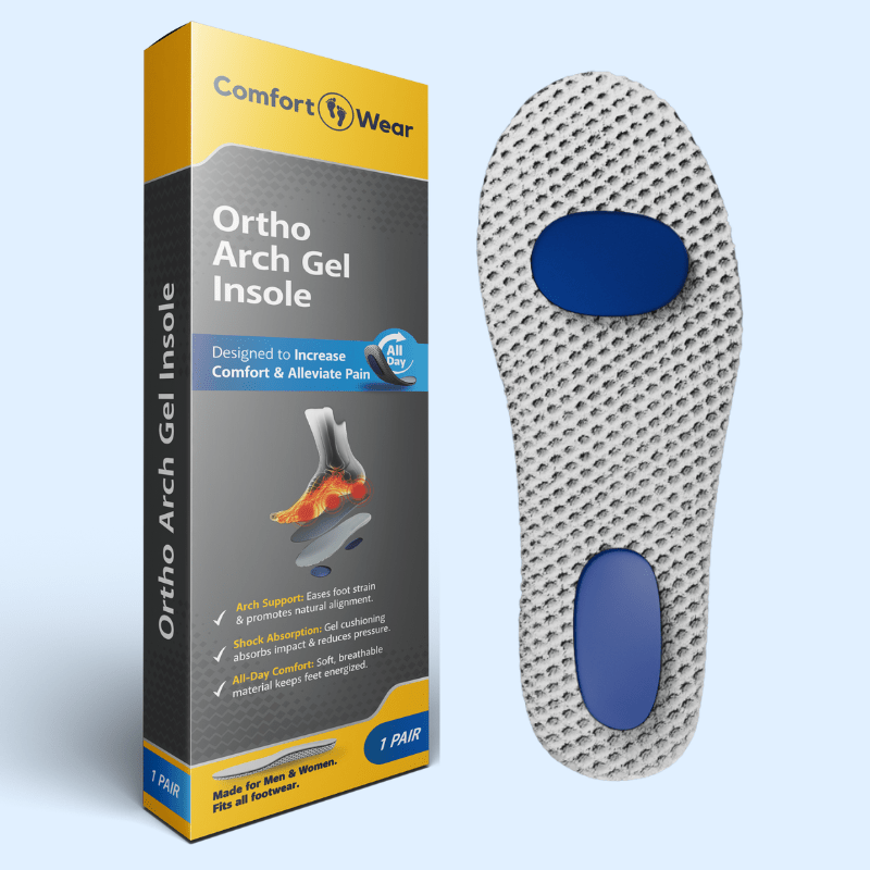 Ortho Arch Support Gel Insoles for Walking, Work and All-Day Foot Comfort