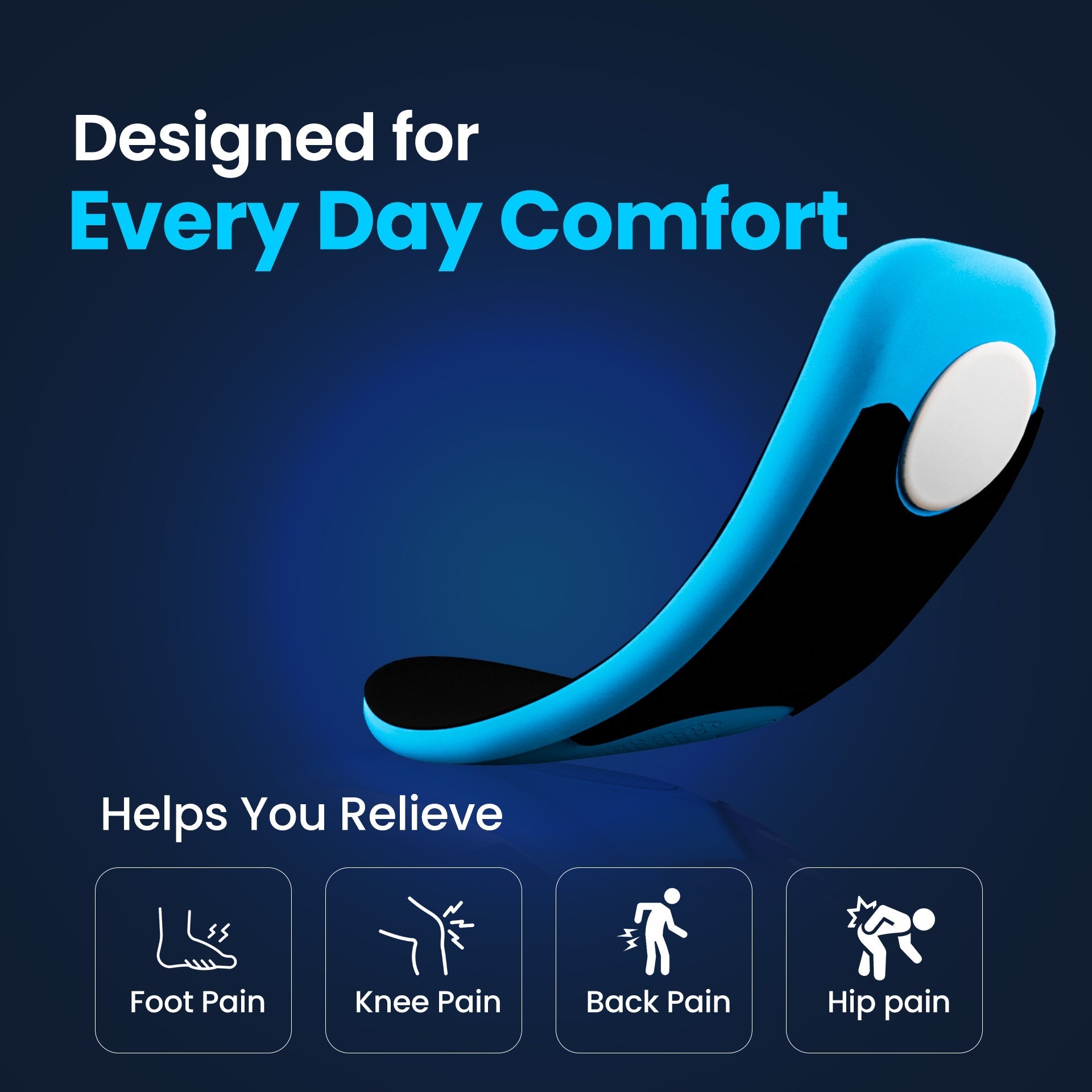 2-Pack All-Day Comfort and Support Shoe Insoles for Walking, Work and Standing