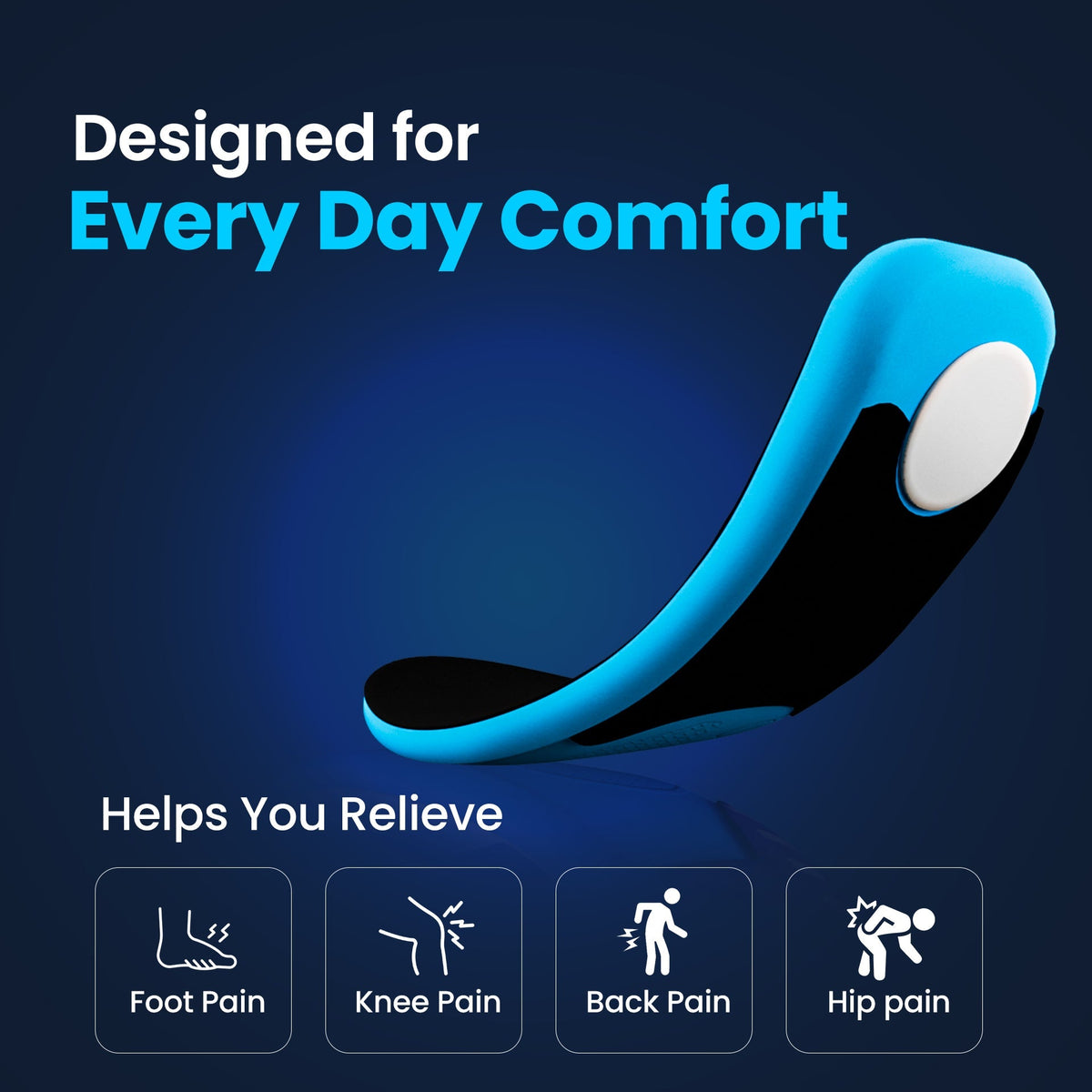 3-Pack All-Day Comfort and Support Shoe Insoles for Walking, Work and Standing