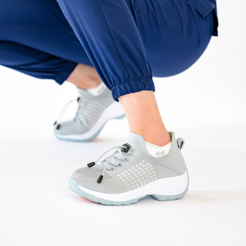 Women's Ortho Stretch Cushion Shoes for Arch Support and All-Day Walking Comfort - Arctic Grey