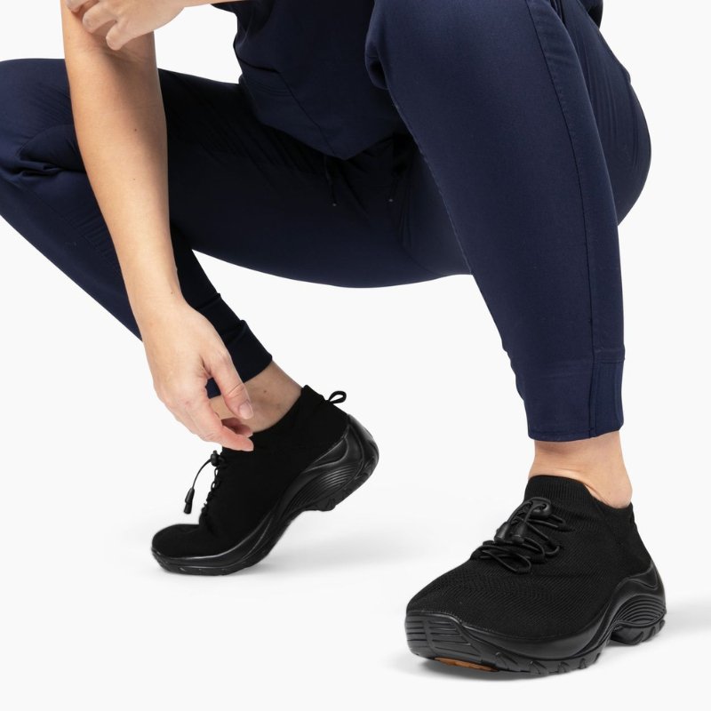Women's Ortho Stretch Cushion Shoes for Arch Support and All-Day Walking Comfort - Midnight Black