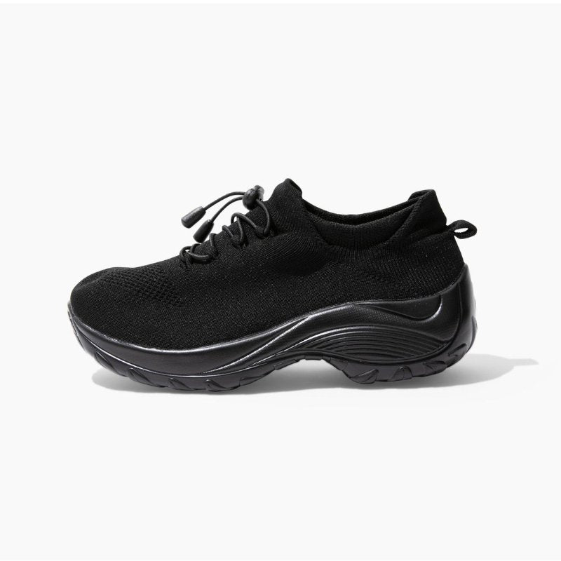 Women's Ortho Stretch Cushion Shoes for Arch Support and All-Day Walking Comfort - Midnight Black