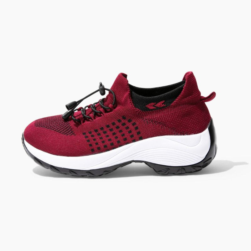 Women's Ortho Stretch Cushion Shoes for Arch Support and All-Day Walking Comfort - Red