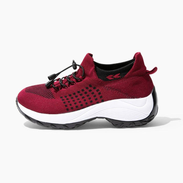 Women's Ortho Stretch Cushion Shoes for Arch Support and All-Day Walking Comfort - Red