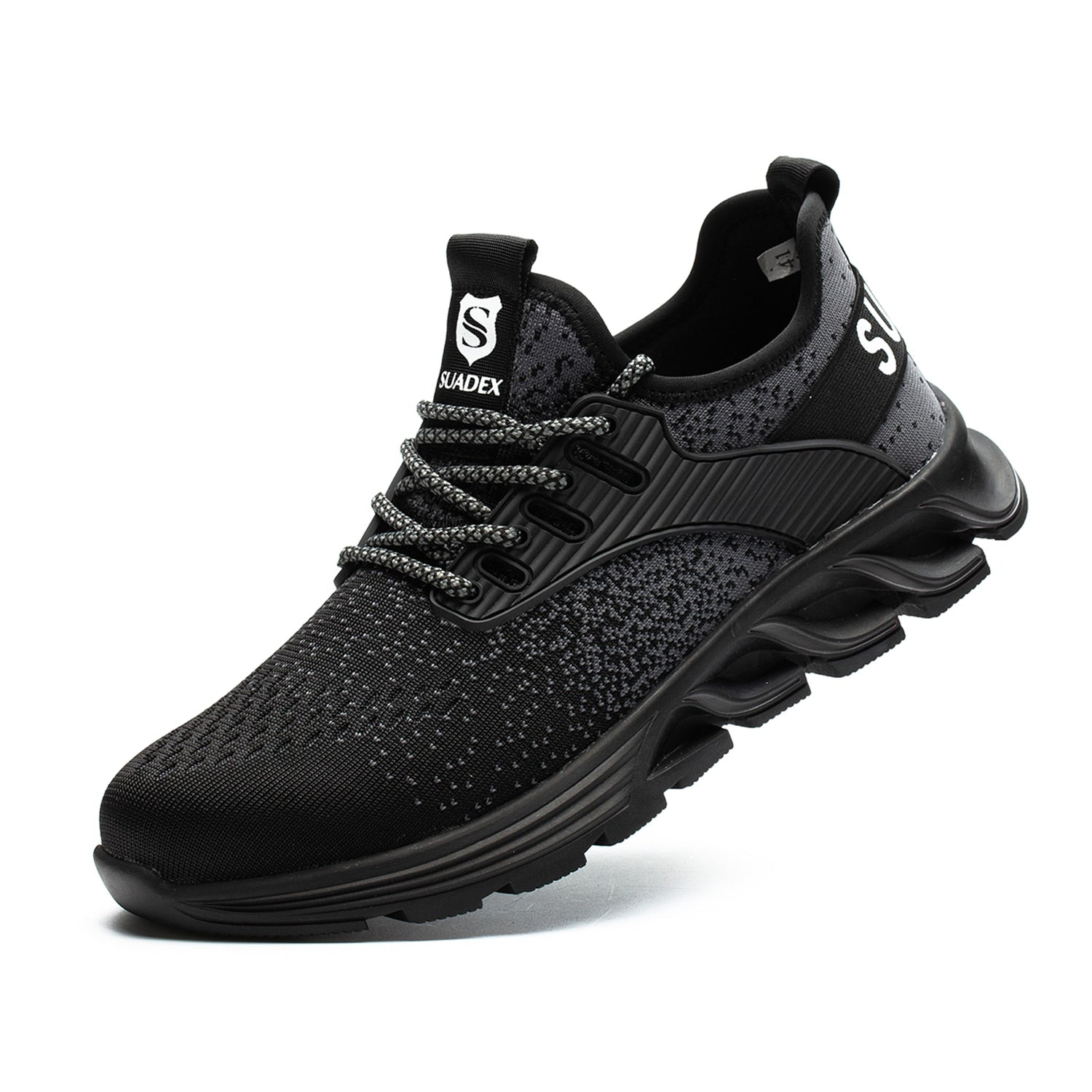 Men's Steel Toe Safety Work Boots with Reinforced Ortho Support for Long Shifts - Black