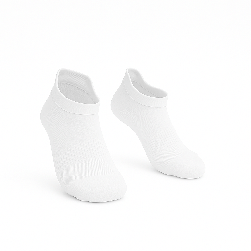 Padded Extra-Stretch Ankle Socks for Wide Feet, Swelling and All-Day Comfort - White