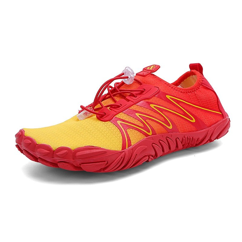 Trail V-Runner Pro Barefoot Shoes for Men and Women - Non-Slip Minimalist Trail Runners - Red Yellow