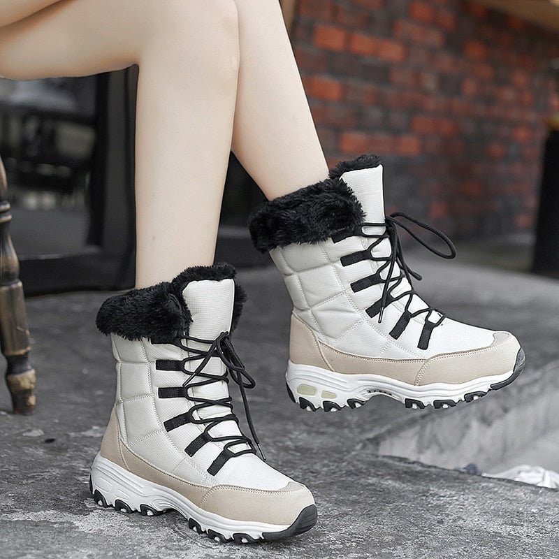 Women's Ortho Winter Boots for Cold Weather Comfort and Arch Support - Beige