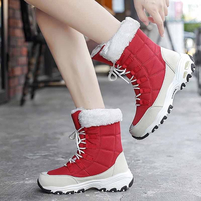 Women's Ortho Winter Boots for Cold Weather Comfort and Arch Support - Red