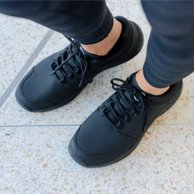 Women's Stride Cushion Walking Shoes for Everyday Comfort and Arch Support - Midnight Black
