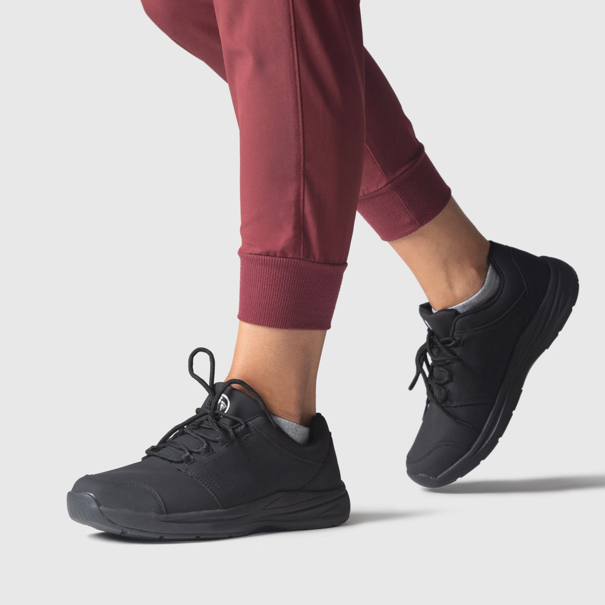 Women's Stride Cushion Walking Shoes for Everyday Comfort and Arch Support - Midnight Black