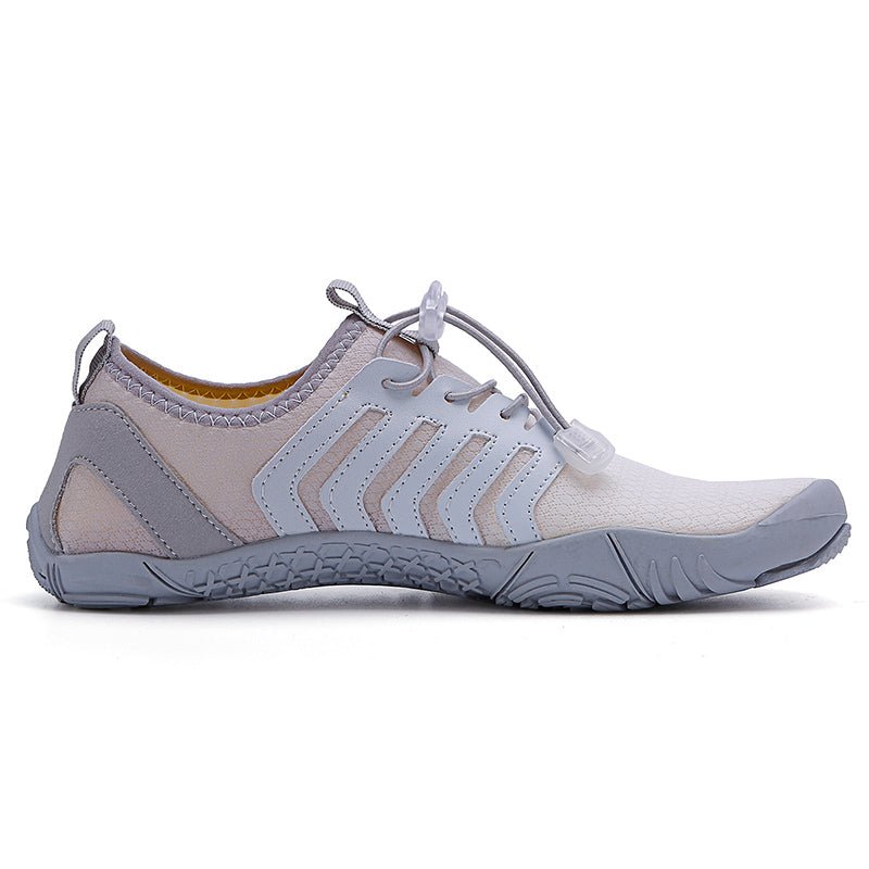 Trail V-Runner Pro Barefoot Shoes for Men and Women - Non-Slip Minimalist Trail Runners - White Gray